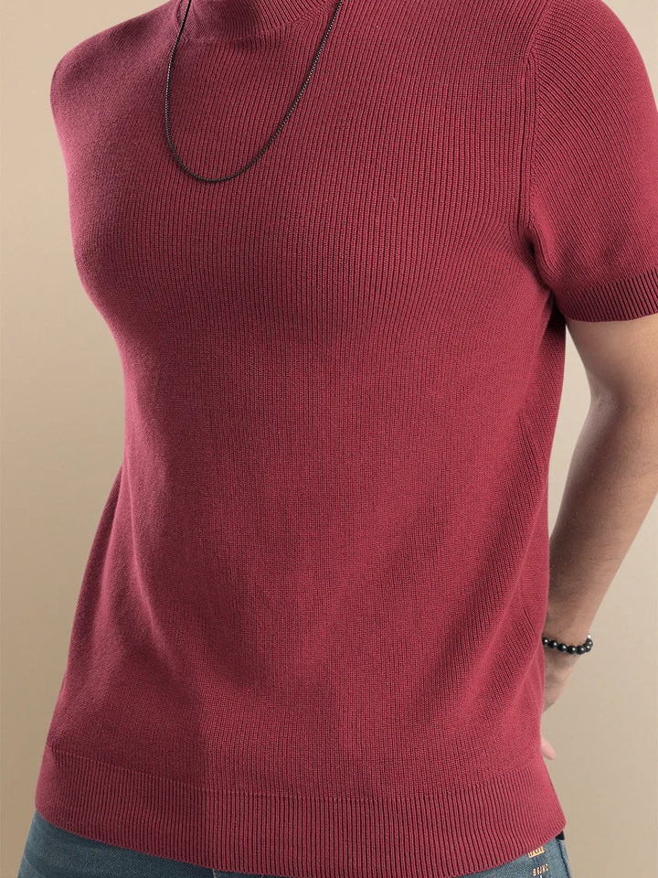 Men's Round Neck Short sleeve Sweater - KLOTHEN