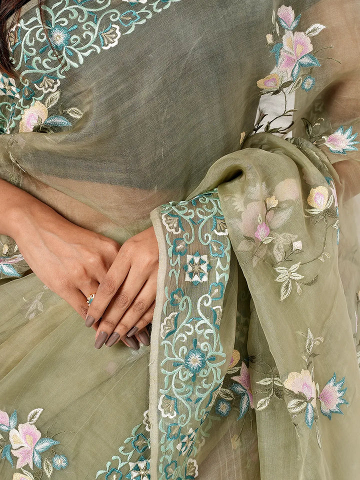 Vibrant Multi-Color Muslin Saree | Saree | KLOTHEN