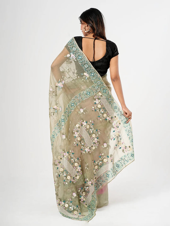 Vibrant Multi-Color Muslin Saree | Saree | KLOTHEN