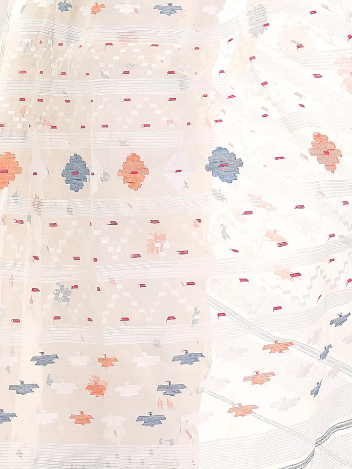 White Jamdani Saree | Saree | KLOTHEN