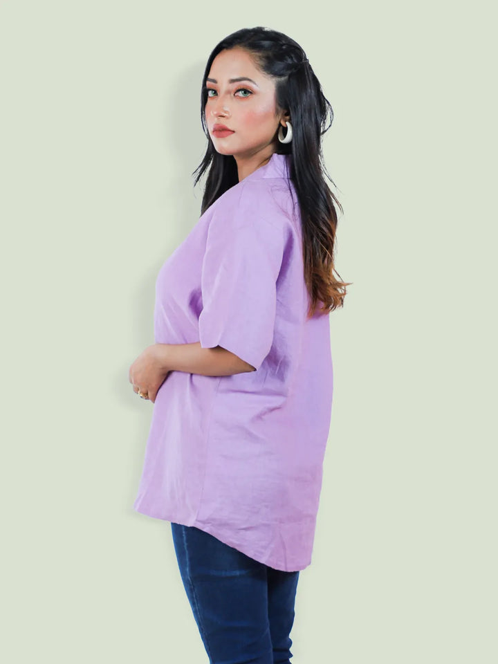 Women Mauve Casual Shirt - Klothen