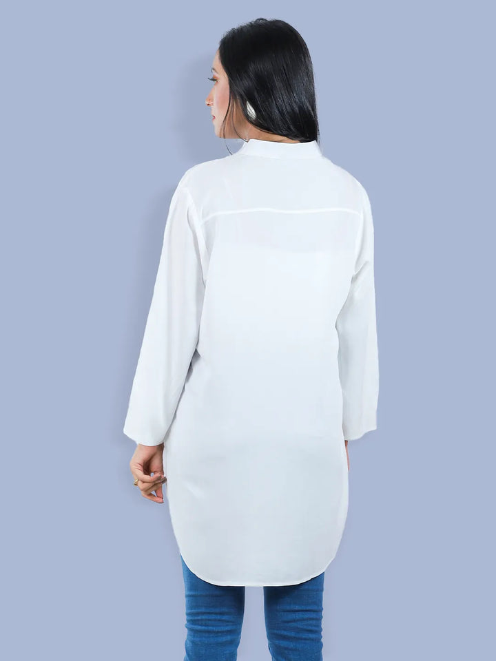 Women White Casual Shirt - Klothen