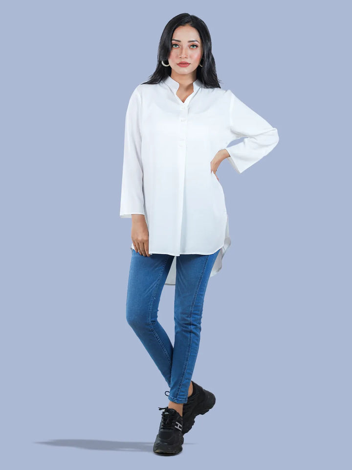 Women White Casual Shirt - Klothen